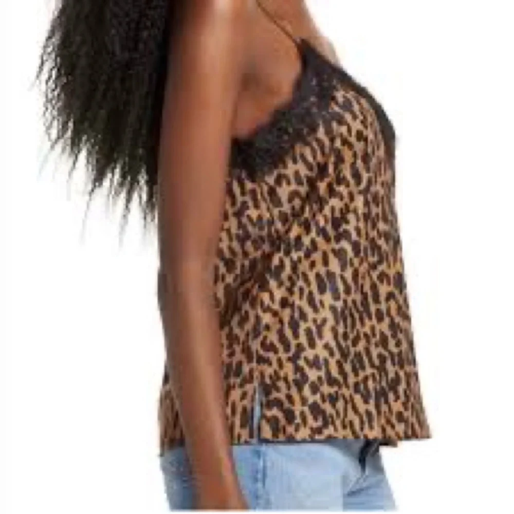 NWT BP animal print Lace Trim Satin Cami tank XS - Picture 3 of 7